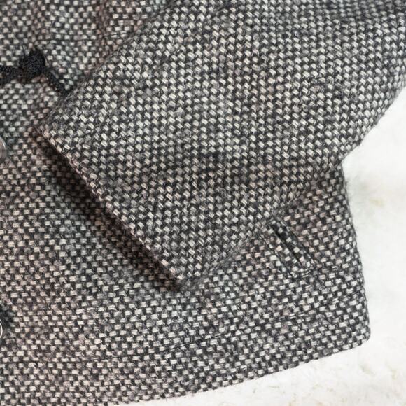 Ann Taylor Loft Tweed Coat Double-Breasted Drawstring Waist Collared Grey Sz XL - Picture 13 of 15